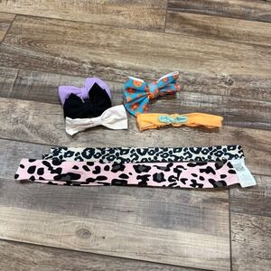 Kids Headbands Bows Lot Various Prints Colors Fabric Hair Accessories‎ 5pc